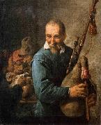 David Teniers the Younger The Musette Player oil on canvas